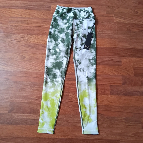 Wear It To Heart Pants - Wear It To Heart Reversible High Waist Leggings Green Tie Dye Size S NWT